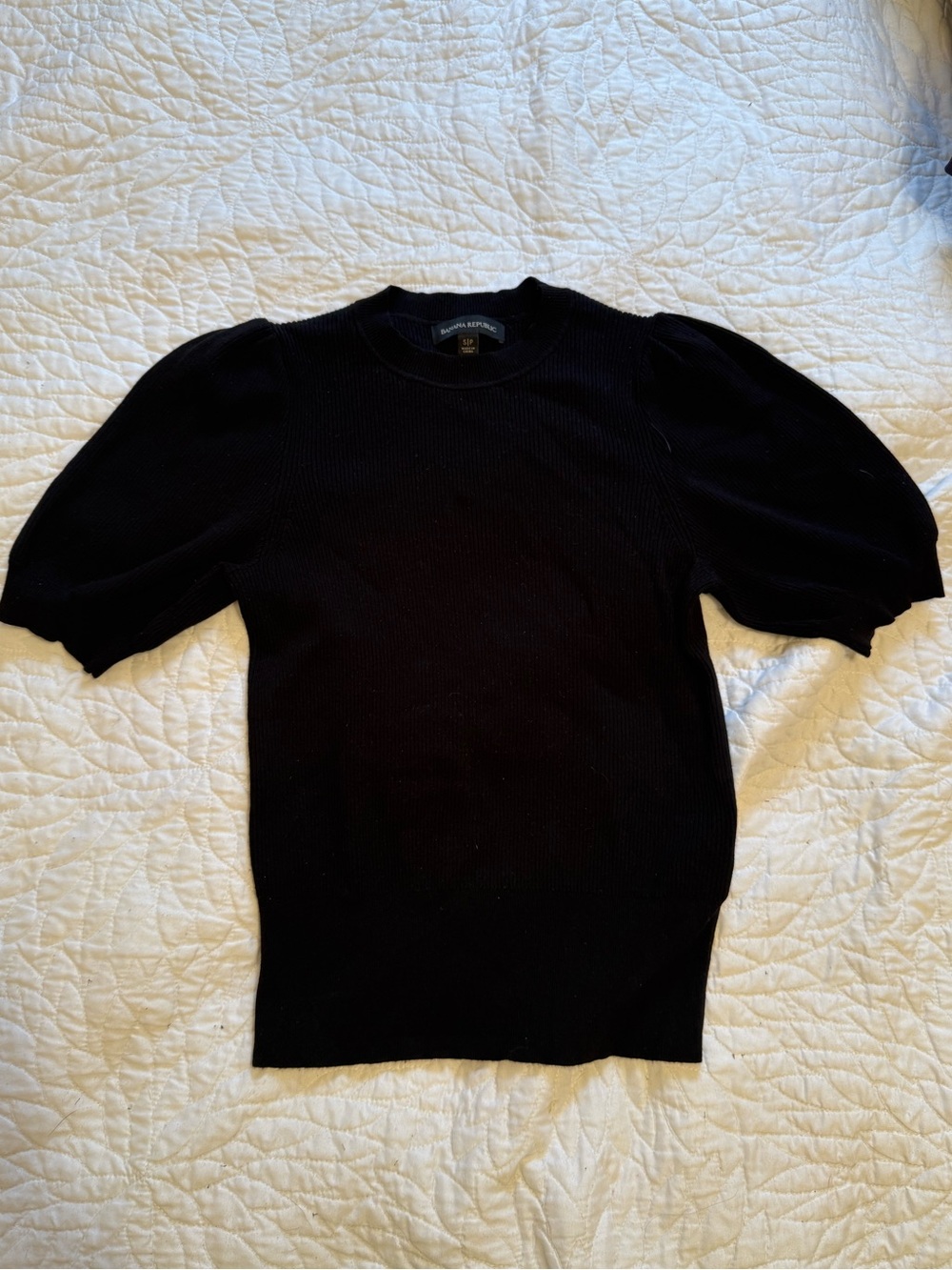 Banana Republic Black Puff-Sleeve Top